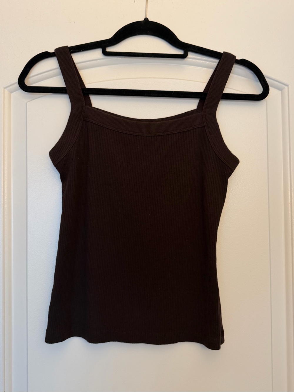 American Eagle Outfitters Dark Brown Ribbed Square Neck Tank